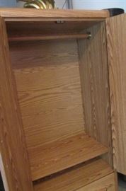 Wardrobe has both hanging area and space for folded clothing