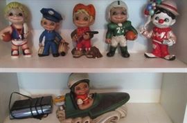 These are ceramic little dudes.  There are many more.  They are selling for $6.00 for the little ones and $10.00 for the biggies.