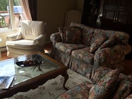Great couches, rug and coffee table