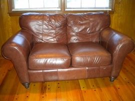 Oversized Leather loveseat and matching sofa