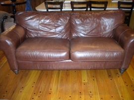 Leather sofa/couch with matching loveseat
