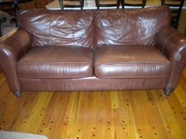 Oversized Leather loveseat and matching sofa