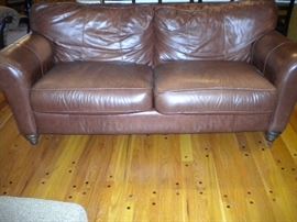 Oversized Leather loveseat and matching sofa