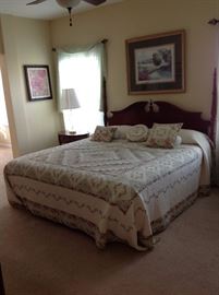Mahogany King Headboard and Tempur-Pedic Double Twin (King) Beds w/ Complimentary King Top Mattress