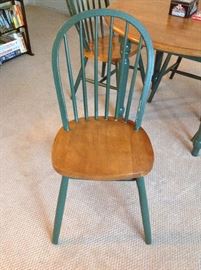 Green Painted & Maple Seat Side Chair - Detail
