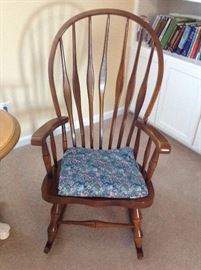Dark Wood Rocking Chair w/ Cushion