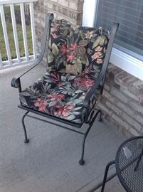 Black Metal Mesh Rocking Patio Chair w/ Cushion - 1 of 2