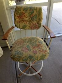 Metal Frame Upholstered Back/Seat Swivel Counter Stool - 2 of 2