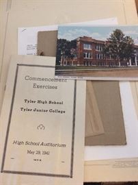 1941 Tyler High School and Tyler Junior College Commencement Exercises program