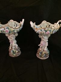Pair of very fine Meissen compotes