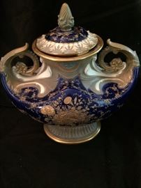 Cobalt blue and gold urn from Tiffany & Co. (as is)