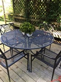 Black patio table with 4 chairs