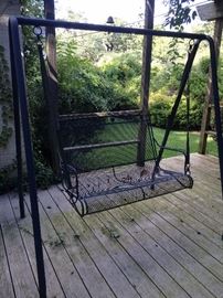 Black patio swing/glider