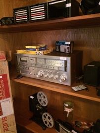 Vintage projector and radio