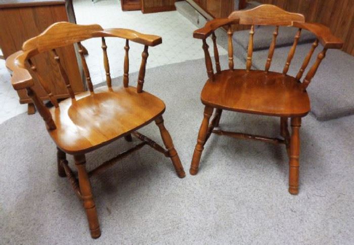 Vintage Wood Captain's Chairs
