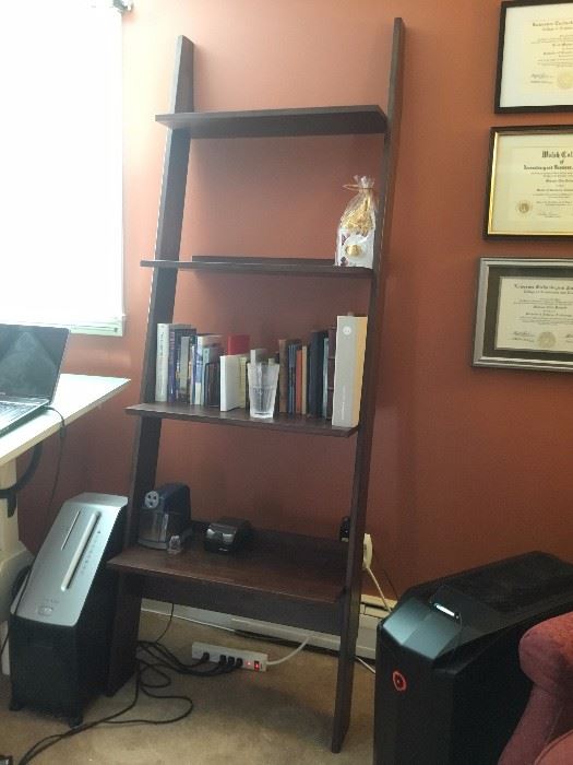 leaning book shelf