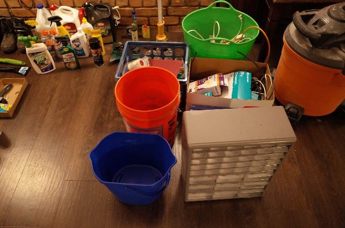 buckets, hardware organizer, and more