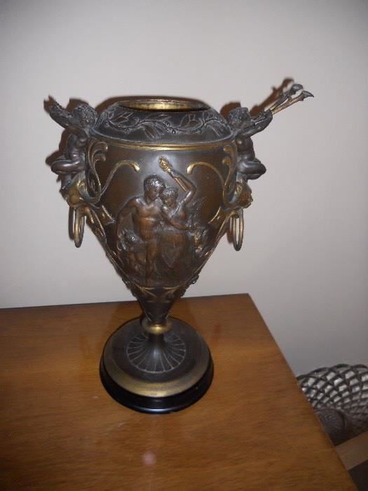 large bronze urn/vase with no lid