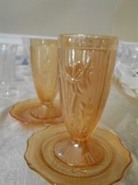 Iris & Herringbone Carnival Glass