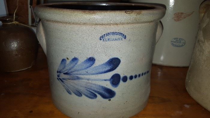 Farrington & Co Elmira, NY stoneware crock