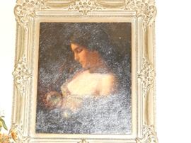 Charles Frederick Naegel  Oil on Board with Plaster Frame