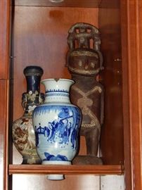 Antique Chinese Porcelain, Oceanic Statue, Moriage Vase