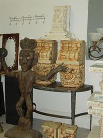 Oceanic Statue, Antique Glazed Capitols- Very Rare