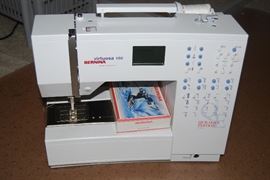 BERNINA VIRTUOSA 150 QUILTERS EDITION SEWING MACHINE.  MANY ATTACHMENTS