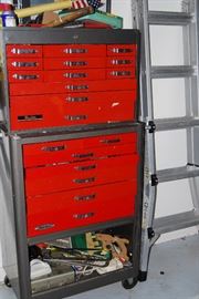 LADDER, TOOL CHESTS, TOOLS
