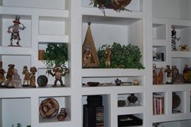 KACHINAS, CDS, DECORATIVE BASKETS AND PLANTS, COOKBOOKS, ETC.