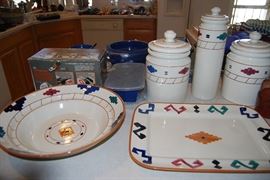 SERVING BOWL, PLATTER, CANNISTER SET, BAKEWARE