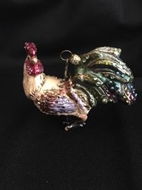 Jay Strongwater Christmas ornament. The ornament stands 3" tall and is 4" accross.  There are a couple of these available. 