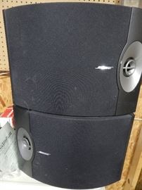 Bose book shelf speakers. Also, 2 Bose outdoor speakers, Bose Wave Radio with CD player & remote.