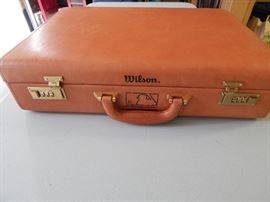 Leather brief case... New... MLB embossed... locks