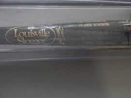 1995 World Series bats... Atlanta Braves, Cleveland Indians. In bat cases.