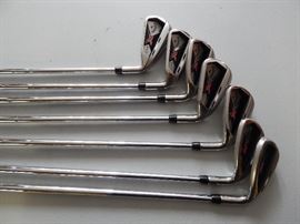 Callaway Golf set of irons, Mens, stiff shaft, X Hots. Like new. Also, more Callaway clubs