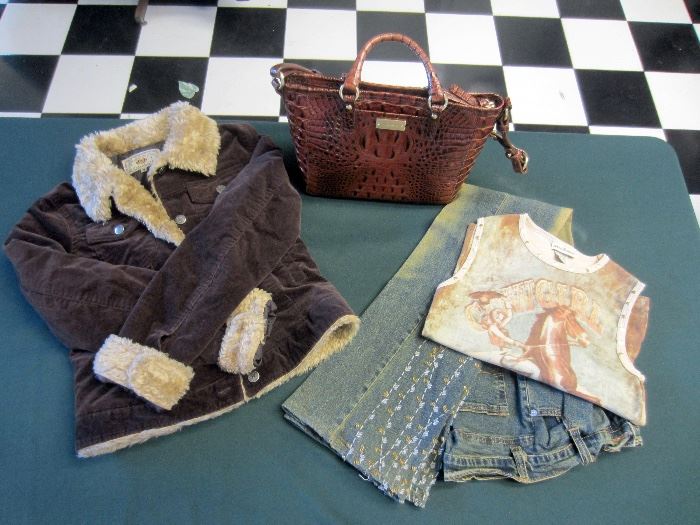 Clothing by Allen Schwartz, Ralph Lauren, Sue Wong, Banana Republic, Levi, etc.