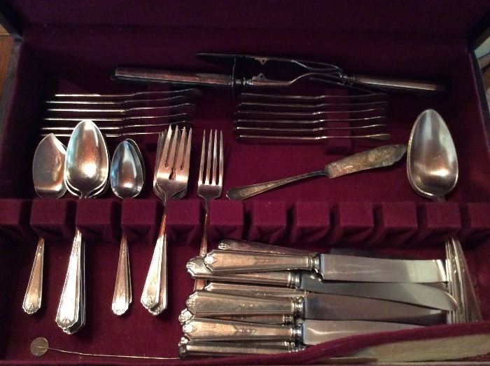 Large set of silverplate