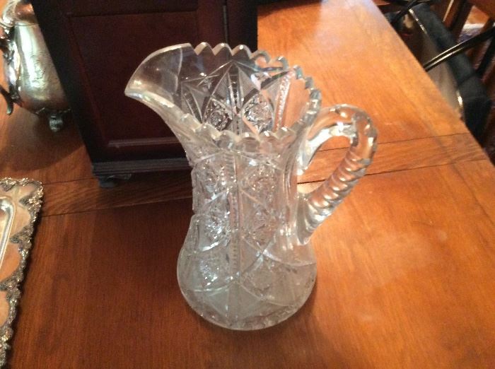 American Brilliant Cut glass pitcher