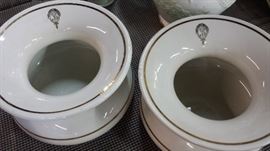 "B" Hall porcelain spittoons