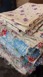 Great selection of vintage feed sacks!!