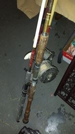 Modern and vintage fishing-Penn Monofil #25 reel and rod and Ocean City #603 reel and rod