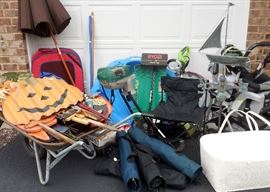 Outside Fall Decor; Folding Canvas Chairs; Weed Wacker & More