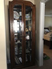 BEAUTIFUL TWO DOOR CHINA CABINET WITH LIGHT