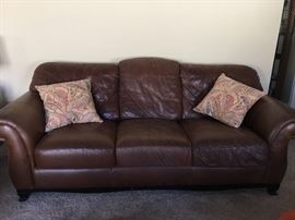 BROWN LEATHER SOFA