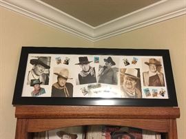 FRAMED COLLAGE OF PHOTOS OF JOHN WAYNE " "THE DUKE"