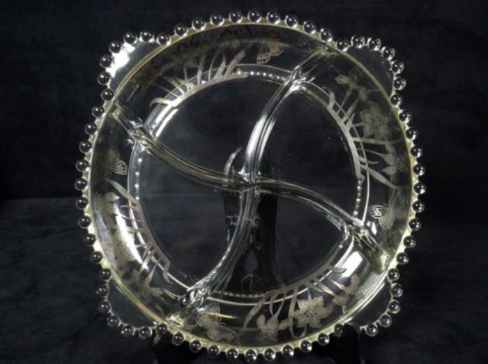 Imperial Candlewick Elegant Glassware -Sterling Silver Overlay