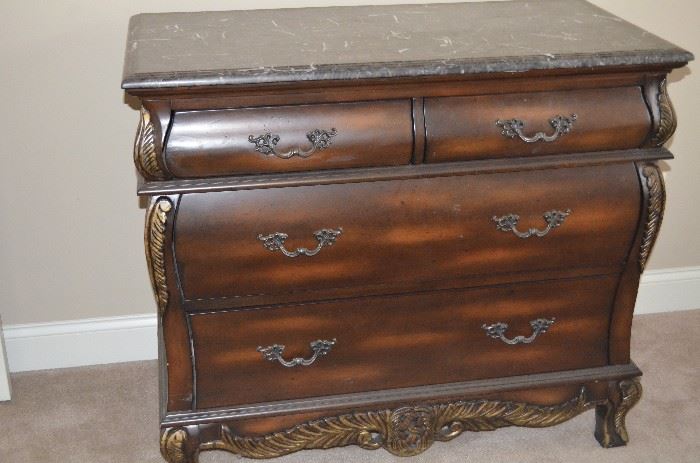 Beautiful Marble Topped Bombay Chest