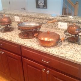 Beautiful copper pots and pans