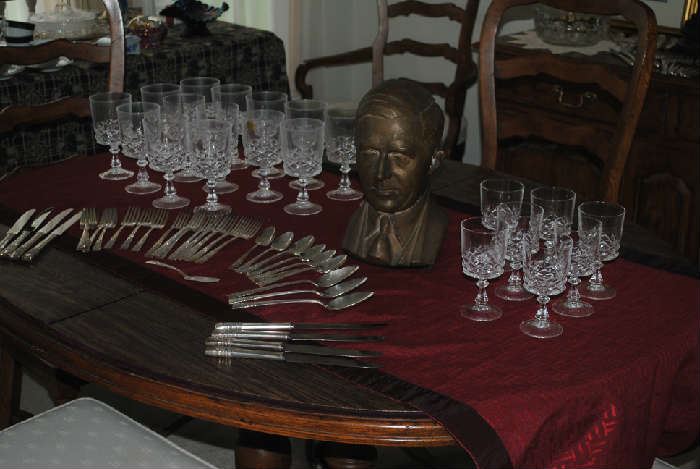 Great Stemware and a Bronze Bust